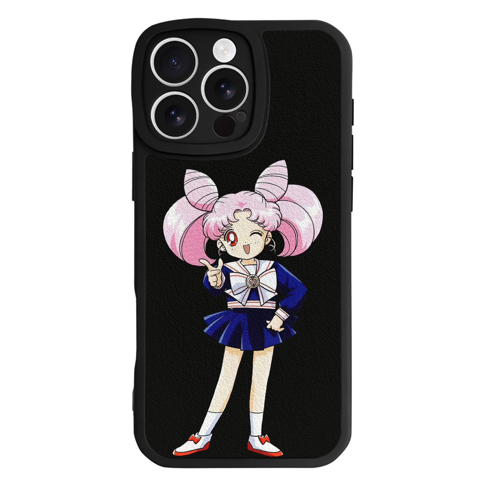 （画像用） 美少女戦士セーラームーン ちびうさ Sailor Moon Chibiusa Tsukino Usagi Small Lady Serenity 【iPhone 16シリーズ対応】シリコンスマホケース（レザー調） 材質：シリコン